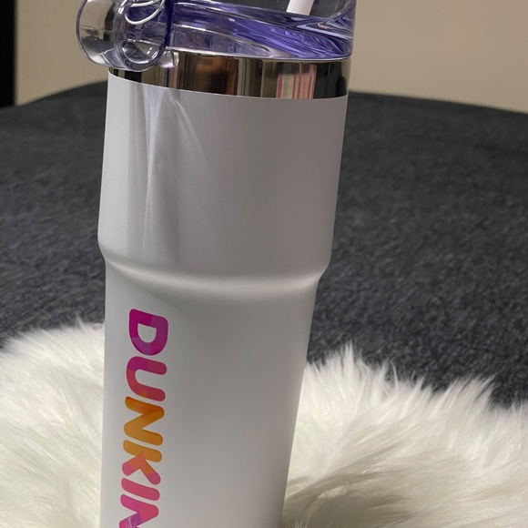 Dunkin Donuts Tumbler.. pretty white and pink - Picture 2 of 4